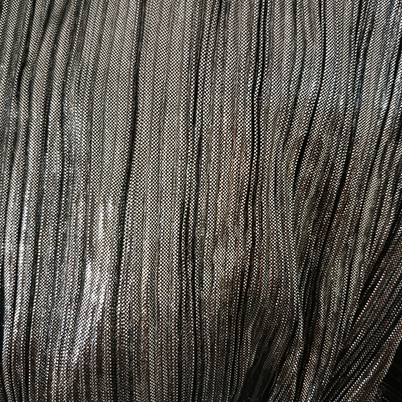 Ava & Viv Silver Metallic Midi Accordion Pleated Skirt - Picture 6 of 9